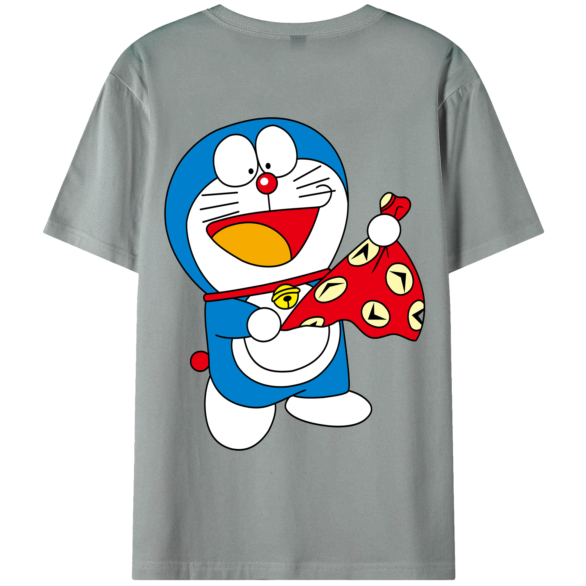 （画像用） ドラえもん Doraemon 綿100％ メンズ半袖Tシャツ（バックプリント） 通気性